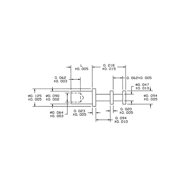 Concord Electronics MIL NON-INS DBLTURRET TERM, 0.327" L, 0.094", 15R-209-2-088-250 15R-209-2-088